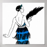 Flapper Dress With Fringe Poster