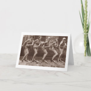 Flapper Era Dancing Girls Card