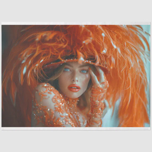 Flapper Fantasy Tangerine Dream Decoupage Tissue Paper | Zazzle