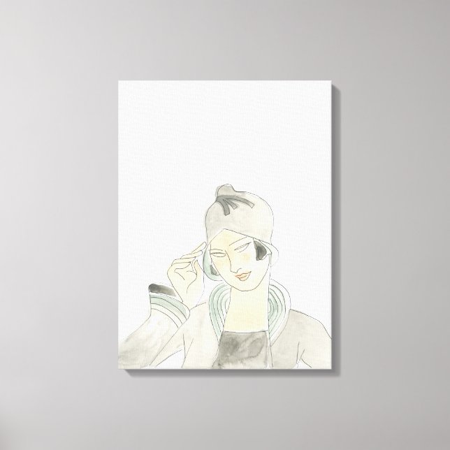 Flapper Fashion Sketch Canvas Print (Front)
