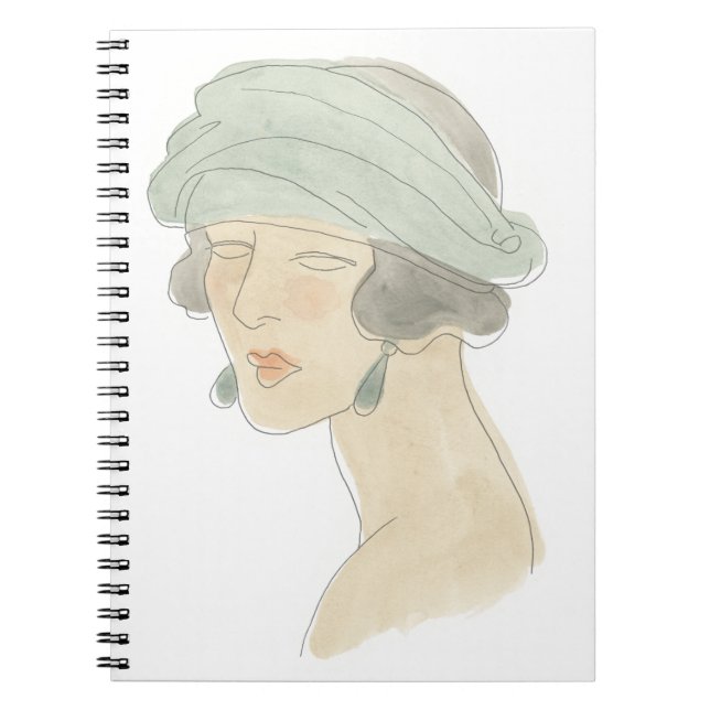 Flapper Fashion Sketch - Portrait Notebook (Front)