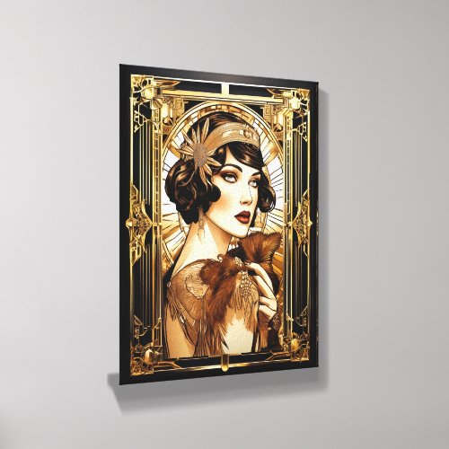 Flapper girl brunette great gatsby theme decor photo tiles 