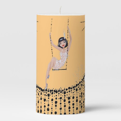 Flapper Girl Candle Design Gold Color