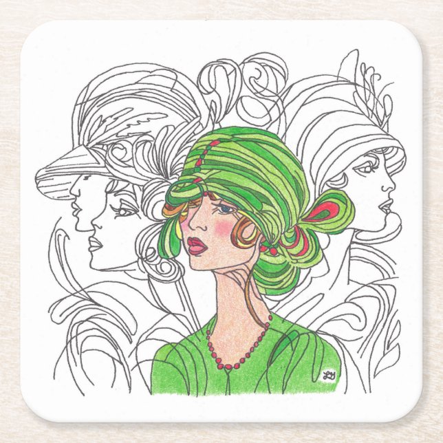Flapper Girl Coaster (Front)