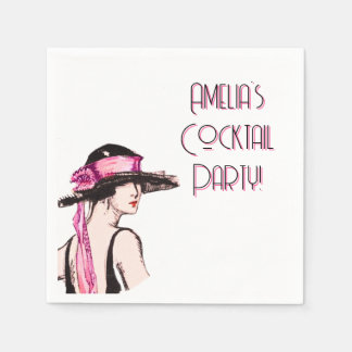 Flapper Girl Cocktail Party Personalized Napkins