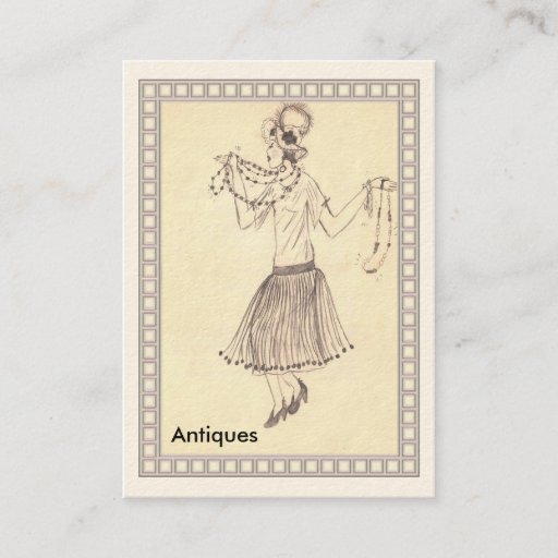 Customizable Flapper Girl    Retro  1950's  Business Card