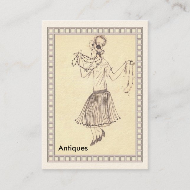 Flapper Girl    Retro  1950's  Business Card (Front)