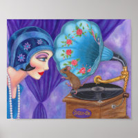 Flapper Girl Roaring Twenties Mouse Gramophone 