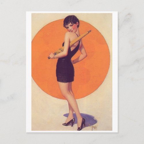 Flapper Girl Vintage pin up art Postcard