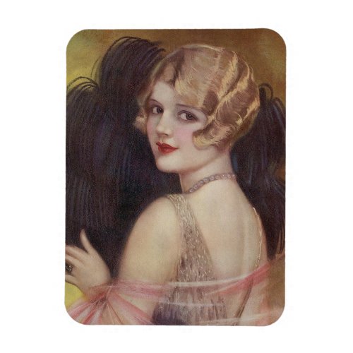 Flapper Girl Vintage Pin Up Girl Magnet