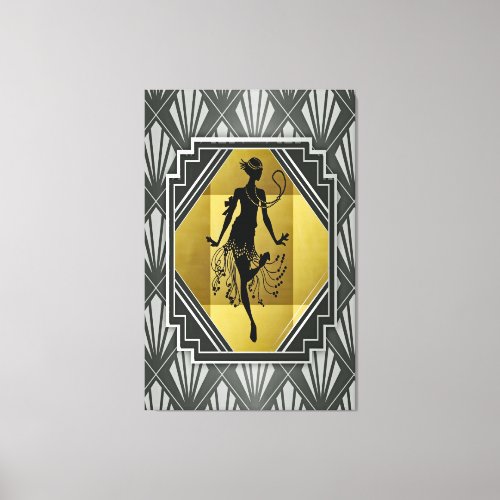 flapper girl wrapped canvas