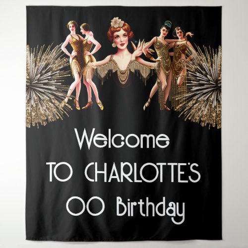 Flapper girls 1920 theme party Great Gatsby party Tapestry