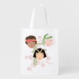 Flapper girls roaring twenties grocery bag