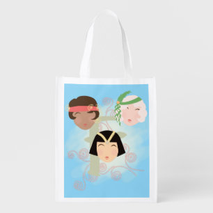 Flapper girls roaring twenties grocery bag