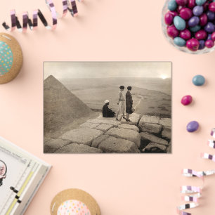 Flapper Girls Sunrise Khufu Pyramid, Egypt 1920 Acrylic Invitations