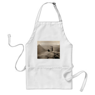 Flapper Girls Sunrise Khufu Pyramid, Egypt 1920 Adult Apron