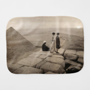 Flapper Girls Sunrise Khufu Pyramid, Egypt 1920 Baby Burp Cloth