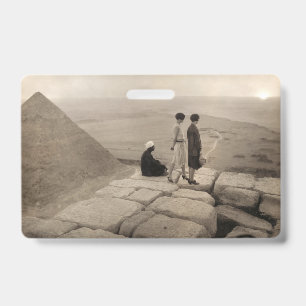 Flapper Girls Sunrise Khufu Pyramid, Egypt 1920  Badge