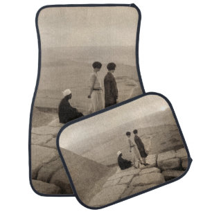 Flapper Girls Sunrise Khufu Pyramid, Egypt 1920 Car Floor Mat