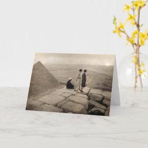 Flapper Girls Sunrise Khufu Pyramid, Egypt 1920 Card