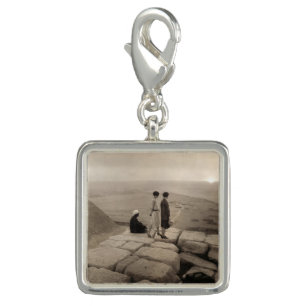 Flapper Girls Sunrise Khufu Pyramid, Egypt 1920 Charm