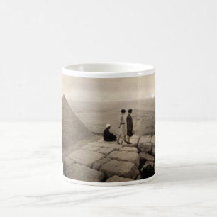Flapper Girls Sunrise Khufu Pyramid, Egypt 1920 Coffee Mug
