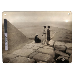 Flapper Girls Sunrise Khufu Pyramid, Egypt 1920 Dry Erase Board With Keychain Holder