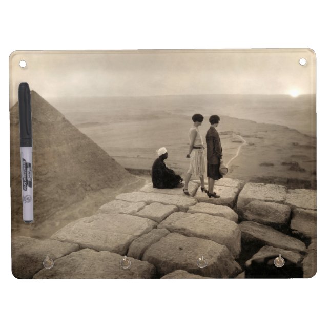Flapper Girls Sunrise Khufu Pyramid, Egypt 1920  Dry Erase Board With Keychain Holder (Front)