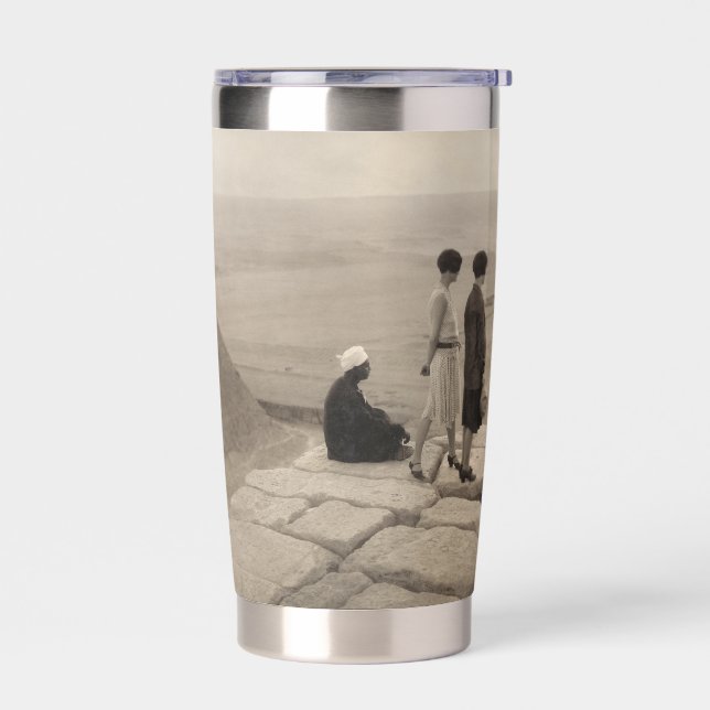 Flapper Girls Sunrise Khufu Pyramid, Egypt 1920  Insulated Tumbler (Left)