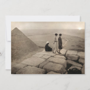 Flapper Girls Sunrise Khufu Pyramid, Egypt 1920 Invitation