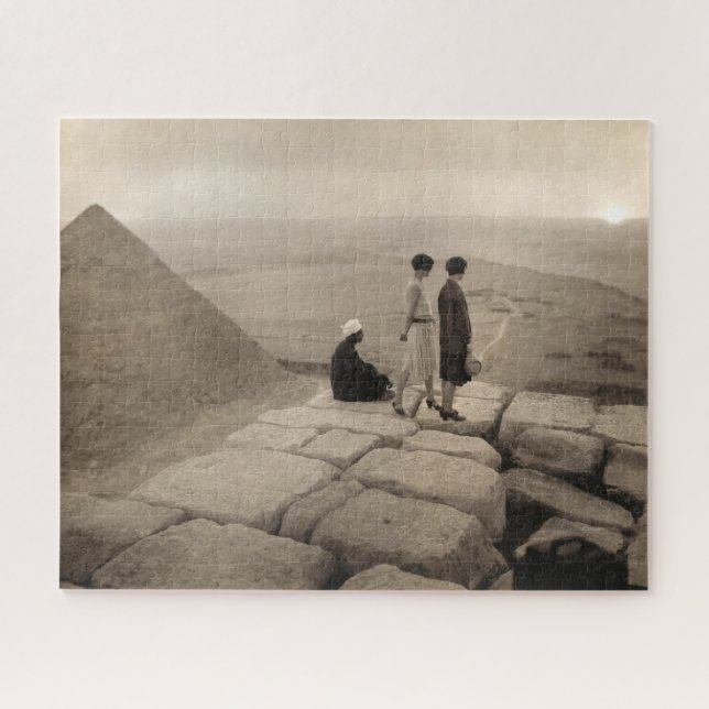 Flapper Girls Sunrise Khufu Pyramid, Egypt 1920  Jigsaw Puzzle (Horizontal)