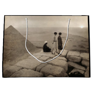 Flapper Girls Sunrise Khufu Pyramid, Egypt 1920 Large Gift Bag