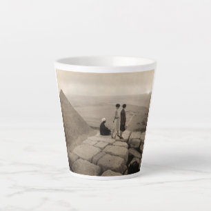 Flapper Girls Sunrise Khufu Pyramid, Egypt 1920 Latte Mug