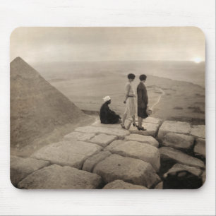 Flapper Girls Sunrise Khufu Pyramid, Egypt 1920 Mouse Pad