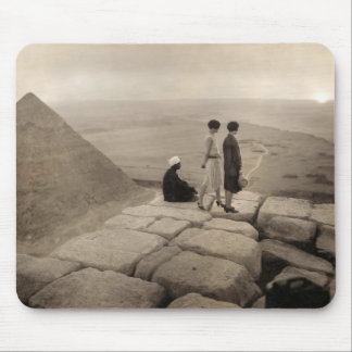 Flapper Girls Sunrise Khufu Pyramid, Egypt 1920  Mouse Pad