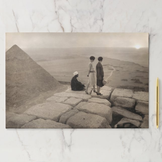 Flapper Girls Sunrise Khufu Pyramid, Egypt 1920  Paper Pad (Insitu)