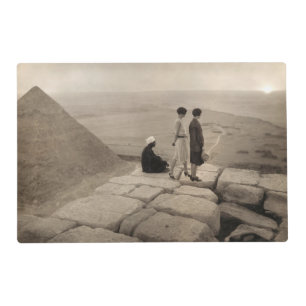 Flapper Girls Sunrise Khufu Pyramid, Egypt 1920 Placemat