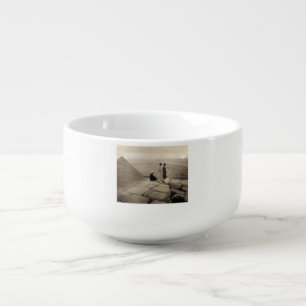 Flapper Girls Sunrise Khufu Pyramid, Egypt 1920 Soup Mug