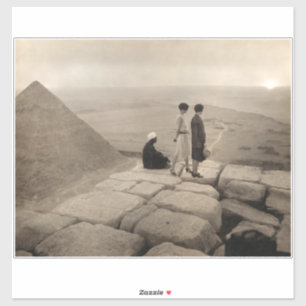 Flapper Girls Sunrise Khufu Pyramid, Egypt 1920  Sticker