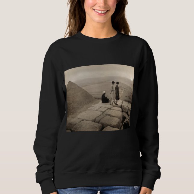 Flapper Girls Sunrise Khufu Pyramid, Egypt 1920  Sweatshirt (Front)