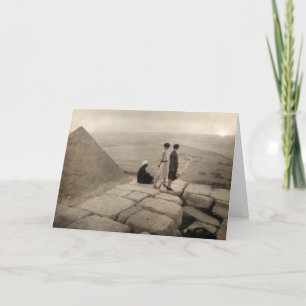 Flapper Girls Sunrise Khufu Pyramid, Egypt 1920 Thank You Card