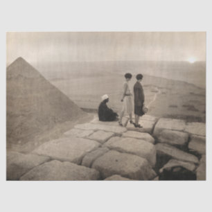 Flapper Girls Sunrise Khufu Pyramid, Egypt 1920 Tissue Paper