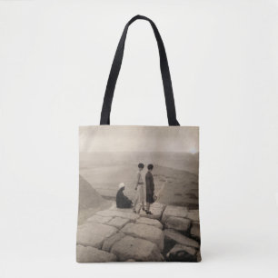 Flapper Girls Sunrise Khufu Pyramid, Egypt 1920 Tote Bag