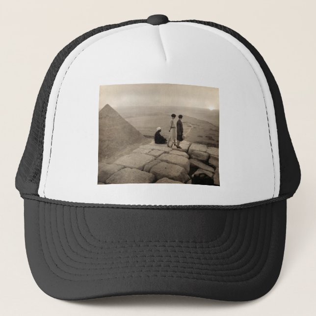 Flapper Girls Sunrise Khufu Pyramid, Egypt 1920  Trucker Hat (Front)
