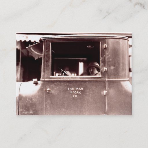 Customizable Flapper in a Tin Lizzie Roaring Twenties Business Card Templates