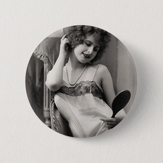 Flapper In Lingerie Button (Front)