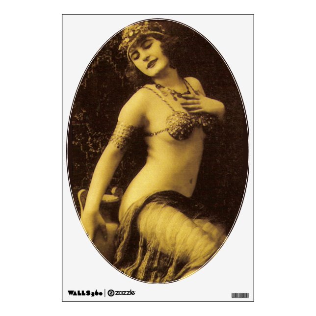 Flapper in Sepia 1 Wall Sticker (Front)