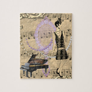 Flapper Lady Music & Glamour Jigsaw Puzzle