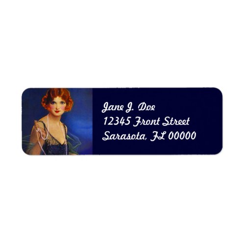 Flapper  Midnight Blue Dress Return Address Label