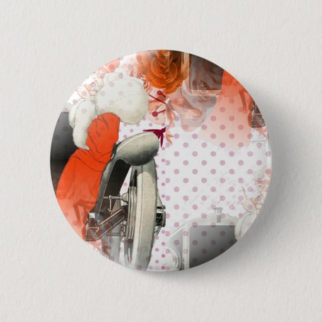 flapper polkadots pinback button (Front)